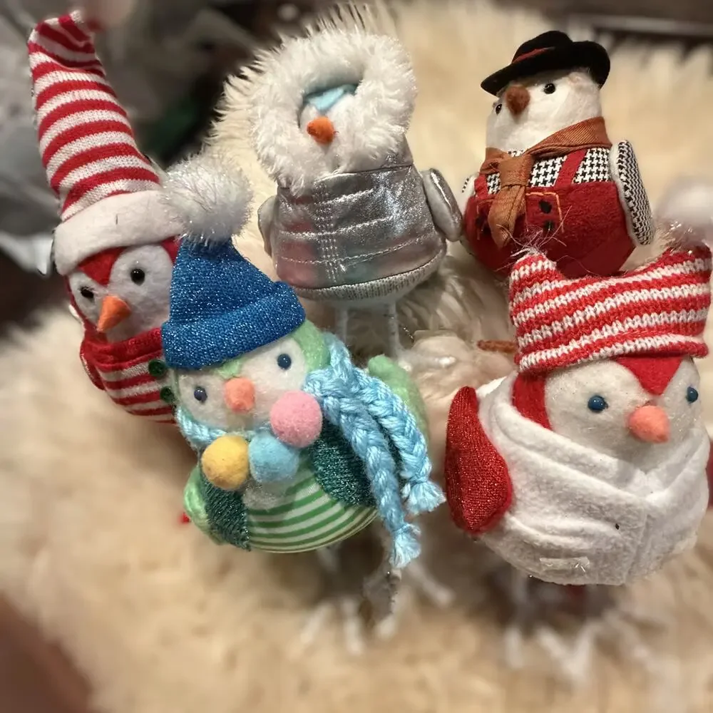 Target Wondershop Vintage Lot of 5 Christmas Fabric Birds 2017 2018 Rare Retired